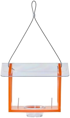 Birds Choice Oriole Bird Feeder | Hanging Bird Feeder for Jelly & Orange Halves | Includes Cup & Fruit Pegs | Recycled Plastic | Sturdy for Garden, Backyard, & Outdoor | 2 Cup Capacity, Orange | Includes Jelly Cup and Fruit Pegs, Recycled Plastic in Oran…