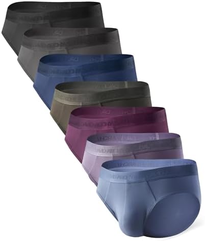 DAVID ARCHY Men's Soft Modal Briefs No Fly Support Pouch 4 or 7 Pack | Breathable moisture-wicking fabric Underwear features comfortable elastic waistbands and roomy 3D contours.