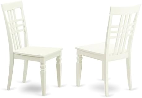 East West Furniture LGC-BCH-W Logan Dining Room Chairs - Stylish Back Solid Wood Seat Chairs, Set of 2, Black & Cherry