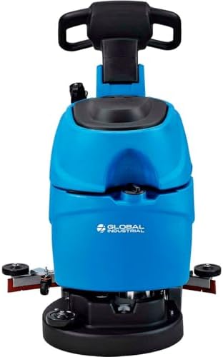 Global Industrial Commercial Electric Walk-Behind Ergo Auto Floor Scrubber | Ergonomic Scrubber, Corded, 17" Cleaning Path, 9.2 Gallon Solution Tank