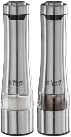 Russell Hobbs Battery Powered Salt and Pepper Grinders 23460-56 - Stainless Steel and Silver