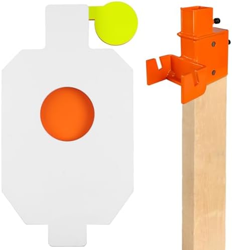 Highwild AR500 Steel Hostage Target 12" x 20" x 3/8" Armored Steel Bullseye Reactive IDPA Shooting Target with 2X4 T-Post Bracket