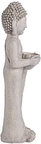 John Timberland Standing Buddha 32" High Gray Indoor-Outdoor Statue | Sculpture Zen Asian Japanese Garden Decor Front Porch Patio Yard Outside Home