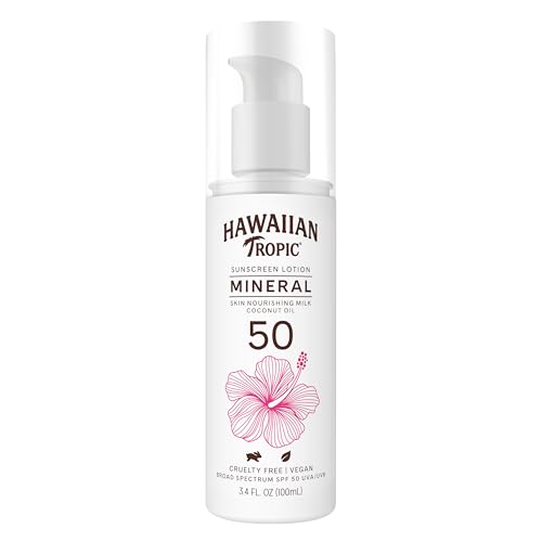 Hawaiian Tropic Mineral Sunscreen Lotion SPF 50, 3.4 Fl Oz