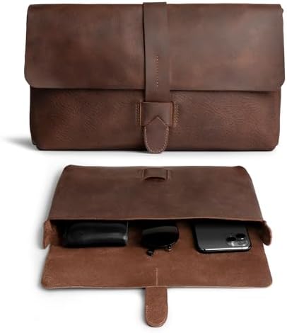Hide & Drink, Female Clutch Bag, Vintage Handbag, Accessory Organizer, Phone Bag, Night Case, Full Grain Leather, Handmade, Bourbon Brown