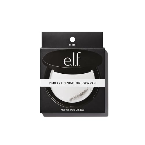 e.l.f. Perfect Finish HD Powder, Blurs Fine Lines & Imperfections, All Day Wear, Perfect for On The Go, 0.28 Oz