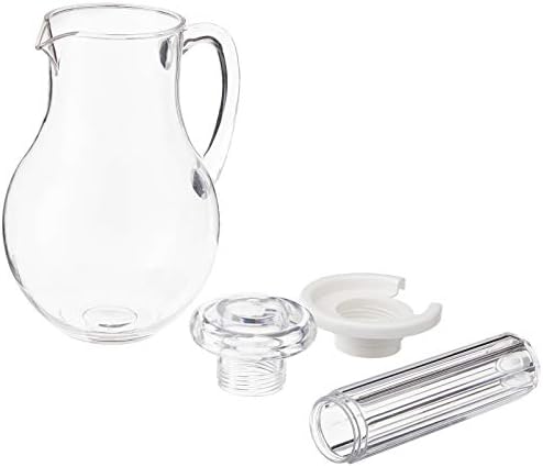 Winco 64 oz Clear Plastic Commercial Pitcher | Dishwasher safe, BPA-free, Keeps drinks chilled, Built-in ice tube core, Great for Water, Iced Tea
