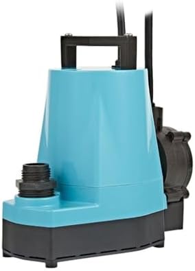 Little Giant 5-ASP 115V, 1/6 HP Automatic Utility Pump, 10' Cord | 1500 GPH, Submersible, Cast Aluminum, Piggyback Diaphragm Switch