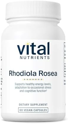 Vital Nutrients Rhodiola Rosea - Rhodiola Supplement for Healthy Energy, Memory, and Stress Support - Gluten, Dairy, Soy Free - Non-GMO - 60 Capsules
