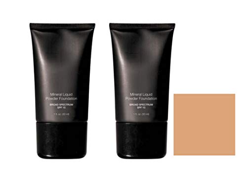 Mineral Liquid Powder Foundation Broad Spectrum SPF 15 Pack of 2 (Natural Beige)