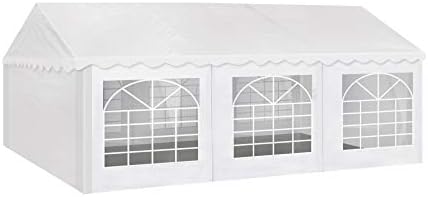 AMERICAN PHOENIX Party Tent 20x20 ft Heavy Duty Canopy Shelter for Wedding Event Fair with Fire Retardant Roof with Sidewalls and Windows White (20x20 - PE)
