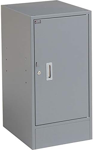 Global Industrial Pedestal Workbench, 3 Drawers & 1 Cabinet, Gray Pedestal | 72"W x 30"D x 33-5/8"H, 1-5/8" Thick Laminate Top with Safety Edge
