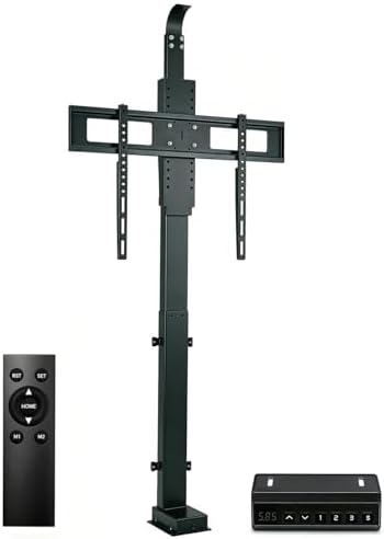 Motorized TV Stand for 32 to 70 inch Screens - Vertical Lift TV Stand with Remote Control, Max VESA 600 * 400（Pulley）