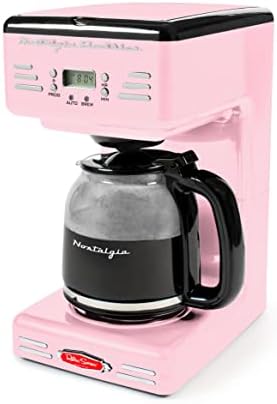 Nostalgia Retro 12-Cup Programmable Coffee Maker With LED Display, Automatic Shut-Off & Keep Warm, Pause-And-Serve Function, Aqua