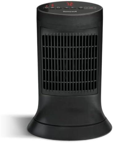 Honeywell Slim Ceramic Tower Heater, Small Room, Black – Easy to Use – Slim Space Heater with Two Heat Settings | Easy to Use – Slim Space Heater with Two Heat Settings