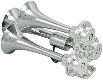 Caboose Chrome 12/24 Volt Air Horn Only - 3 Trumpets