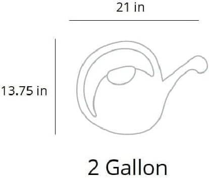 2-Gallon Premium Plastic Rosette Watering Can - The HC Companies 11"x21"x13.75" in Evergreen Color