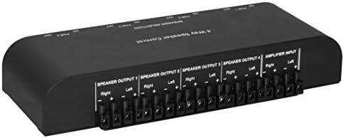 2 Way Speaker Switch, 1 in 2 Out Way Pair Stereo Speaker Selector W/Volume Control Metal Non-Slip Box - Black (61052), 9.0 x 3.25 x 1.5