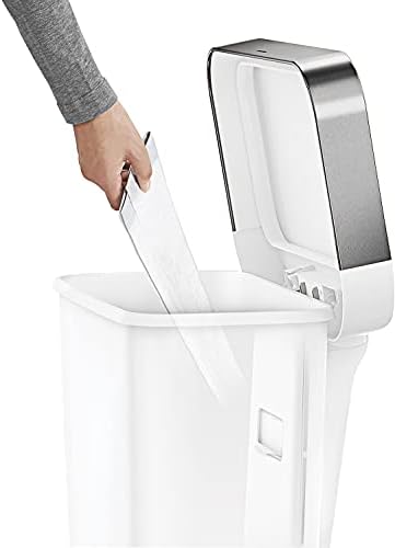 simplehuman Hybrid Step Can, 45L / 12 Gallon Rectangular Kitchen Trash Can, Liner Rim System, Liner Pocket®, 150,000-Step Pedal, Lid Shox® Silent Close, Black Plastic