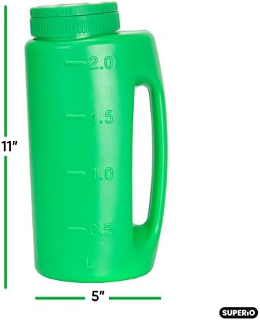 Superio Lawn Seed Spreader, Handheld Shaker for Lawn Seeds, Ice Melt Salt, Calcium, Deicer, Weed and Feed Spreader, 2 Liter, Adjustable Hole Size
