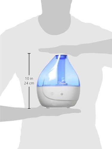 Crane Personal Ultrasonic Cool Mist Travel Humidifier and Vaporizer for Congestion Relief, 360° Adjustable Nozzle, Filter-Free .75 Liter Tank, Blue/White, Office Humidifier