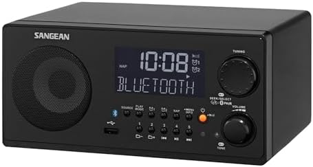 Sangean WR22BK FM-RBDS/AM/USB Bluetooth Digital Tabletop Radio with Remote