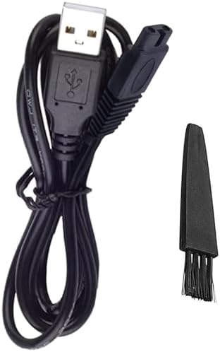 Shaver Charger for Solo Men's Rechargeable Full Body Hair Trimmer Replacement Electric Shaver Charging Cable 5V USB Charger with Cleaning Brush(1 Packs)