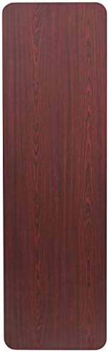 EMMA + OLIVER 5-Foot Mahogany Melamine Laminate Folding Training/Seminar | Table, Event Table
