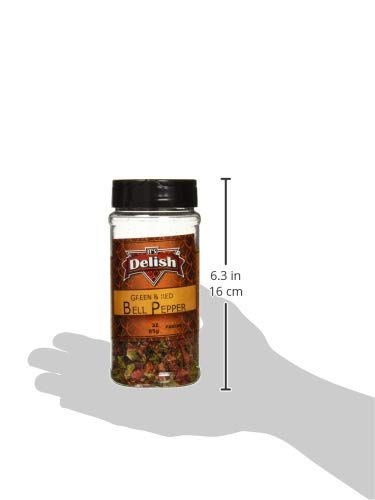 Dried Red and Green Bell Peppers Mix by It's Delish, 3 Oz. Medium Jar