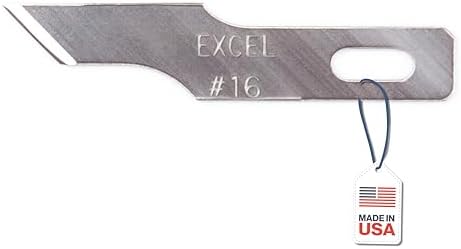 Excel Blades #16 Angled Stencil Edge Replacement Blades – 100-Pack High Carbon Steel Blades for Precision Cutting