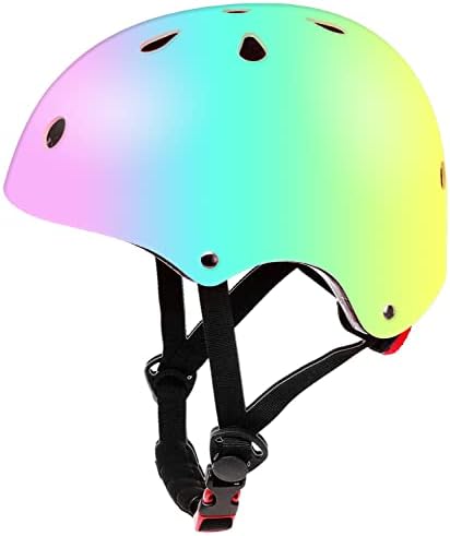 Color Gradient Adjustable Kids Bike Helmet Toddler Helmets for 3-5-8-14 Years Kids Girls Boys Youth Bicycle Helmet for Scooter Balance Bike Roller