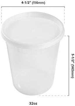 AmerCare 32 Ounce Clear Deli Container with Lid Combo, Case of 240
