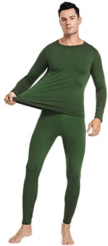 PISIQI Thermal Underwear Men Long Johns Set Ultra-Soft with Fleece Lined Base Layer Winter Skiing Warm Top & Bottom
