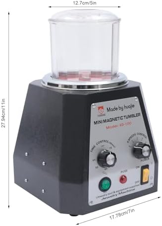 Mini Magnetic Tumbler, 4 Speeds Control 100mm Magnetic Jewelry Polisher and Finisher Machine for Light Metal