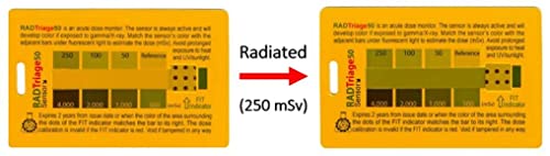 RADTriage Model50 Dosimeter & Self-indicating Instant Alert Dosimeters Practically Non-Destructible, Tamper Resistant
