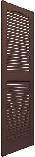 Ekena Millwork Lifetime Vinyl LL1S14X03900FB Standard Cathedral Top Center Mullion, Open Louver Vinyl Shutters