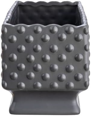 Creative Co-Op White Hobnail Rectangle Ceramic Planter