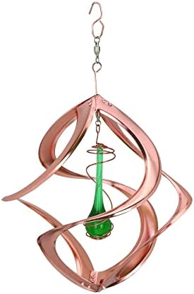 Red Carpet Studios The Original Cosmix Helix Wind Spinner Indoor/Outdoor Hanging Art, 11" Tall, Copper with Blue Planet
