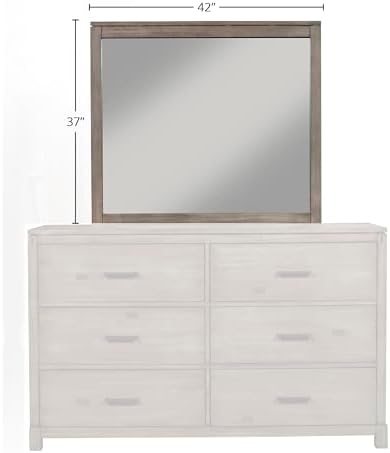 Alpine Furniture Sydney Mahogany and Okoume Veneer Dresser Mirror, Weathered Gray