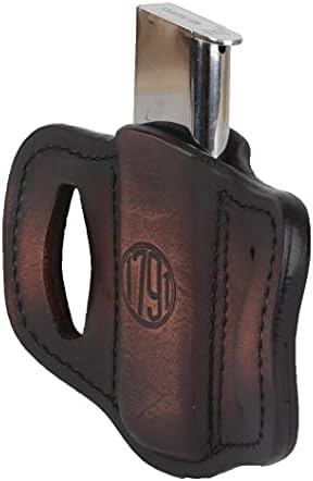 1791 Gunleather Magazine Pouch, OWB Single Stack 45 Leather Mag Holster | Leather magazine holder carries single stack 45 or 1911 mag securely, handcrafted with 100% American steerhide leather