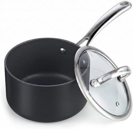 Cooks Standard Classic 2 Quart Hard Anodized Nonstick Saucepan with Glass Lid