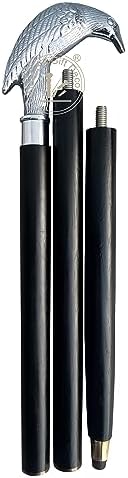 Edgar Allen Poe's Mystic Raven Gothic Walking Stick Swagger Cane, 37 Inch, Hardwood, Black