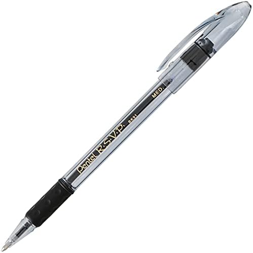 Pentel RSVP Ballpoint Pen, (1.0mm), Medium Line, Assorted Ink, Pack of 8 (BK91CRBP8M)