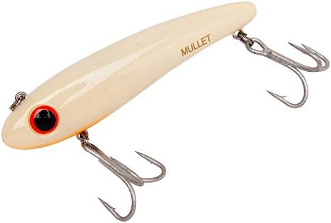 Bomber Lures Mullet Slow-Sinking Twitch / Walking Saltwater Fishing Lure - Excellent for Speckled Trout, Redfish, Stripers and More, 3 1/2 Inch, 5/8 Ounce