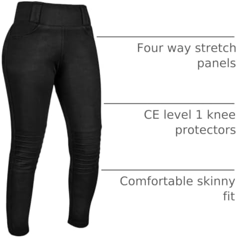 GREAT BIKERS GEAR - Women Motorcycle Leggings Riding Ladies Pants Protective Cargo Motorbike with Free Ce Protectors Armored