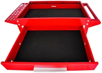 3-Shelf Shop Cart [200 lb. Capacity, Red] | 3-Shelf Shop Cart for let you easily move tools around your shop; steel and rubber construction
