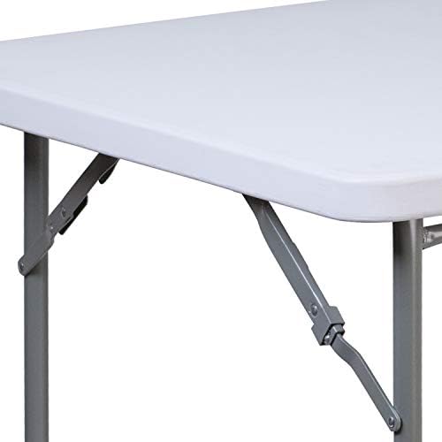EMMA + OLIVER 2.81-Foot Square Granite White Plastic Card and Game Table