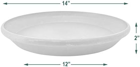 PSW Pot Collection AP25DC 10-inch Plastic/Stone/Wood Composite Plant Saucer Drip Tray – No Drainage Hole (Drillable), Indoor/Outer Water Tray, Dark Charcoal