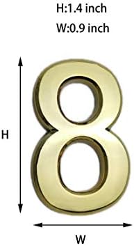 10 Pcs 3D Small Mailbox Numbers(0-9,Gold),1.4 Inch Self Adhesive House Numbers Sticker