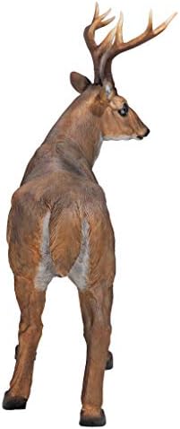 Design Toscano Big Rack Deer Buck Indoor/Outdoor Garden Decoy Animal Statue, 28 Inch Long, 24 Inch Tall, Cast Stone Resin, Brown Finish